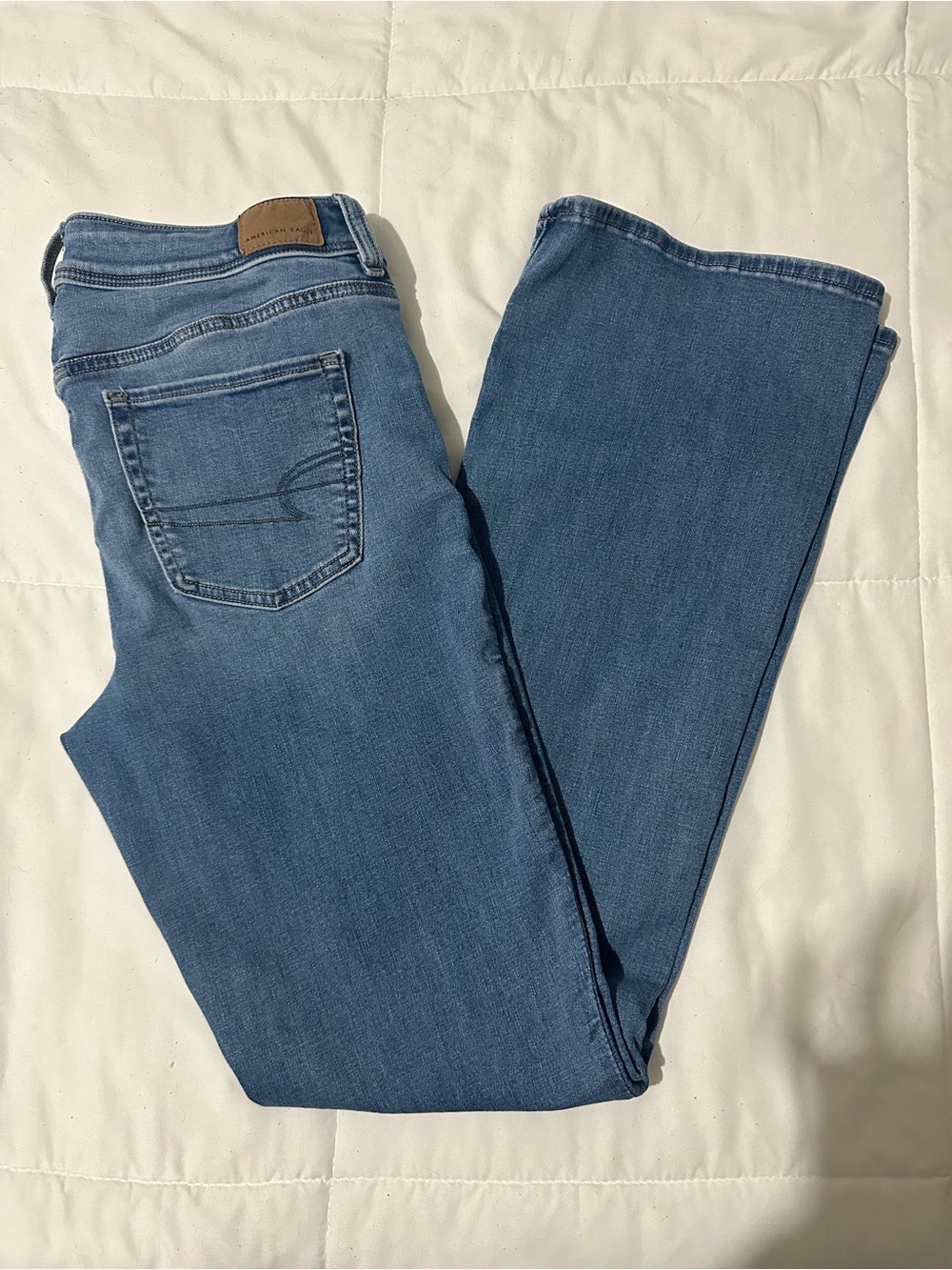 American Eagle AE Women's Kickboot Jeans 10 LONG Medium Bright Indigo
